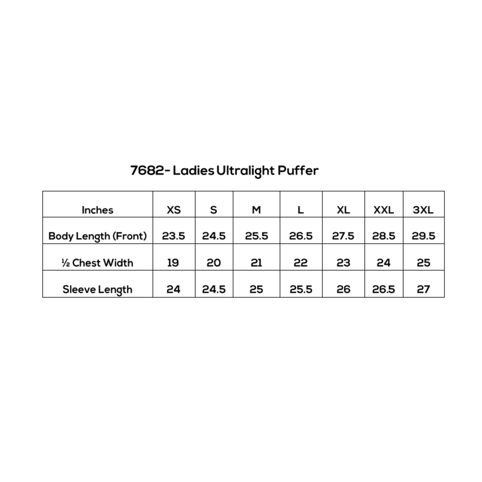 Landway Ladies Hoodless Puffer Jacket