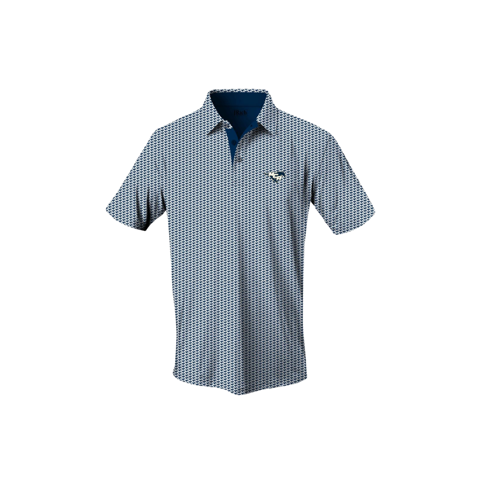JRich JRich Navy Repeated Mustang Pattern Polo