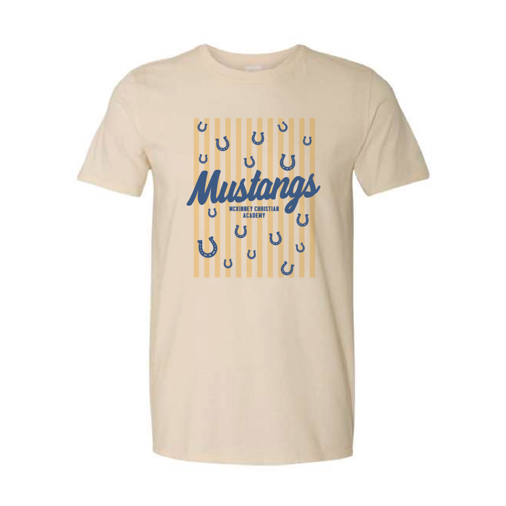 Gildan Mustangs Vertical Striped Tee Girls