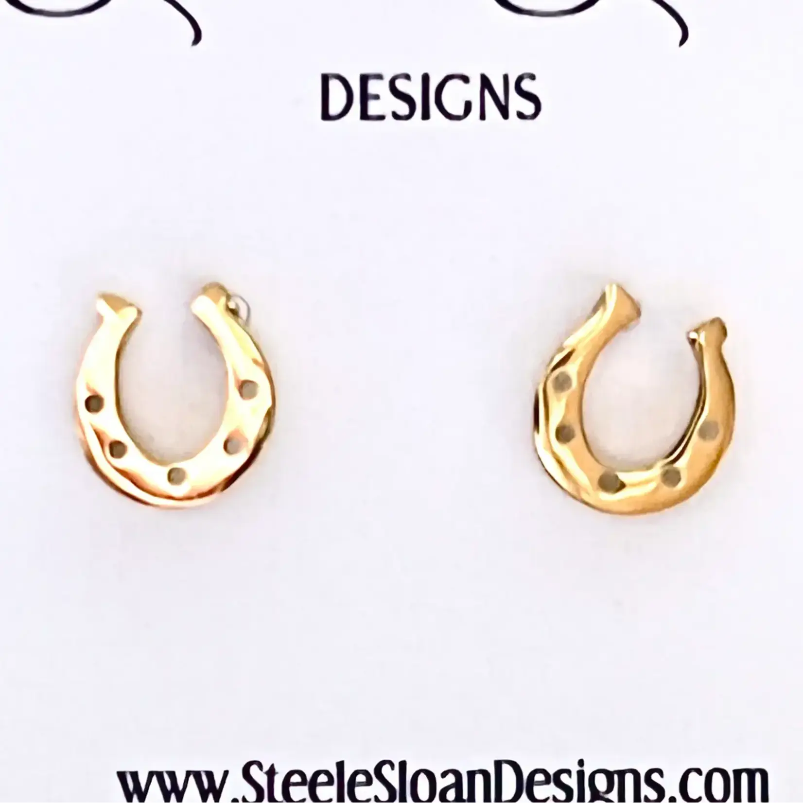 Steele Sloan Designs Gold Stud Horseshoe Earrings Hypoallergenic