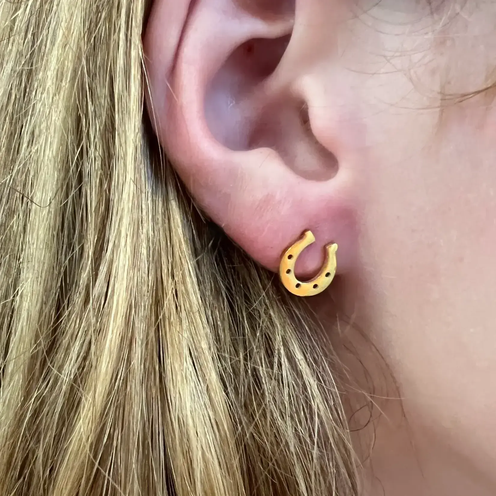 Steele Sloan Designs Gold Stud Horseshoe Earrings Hypoallergenic