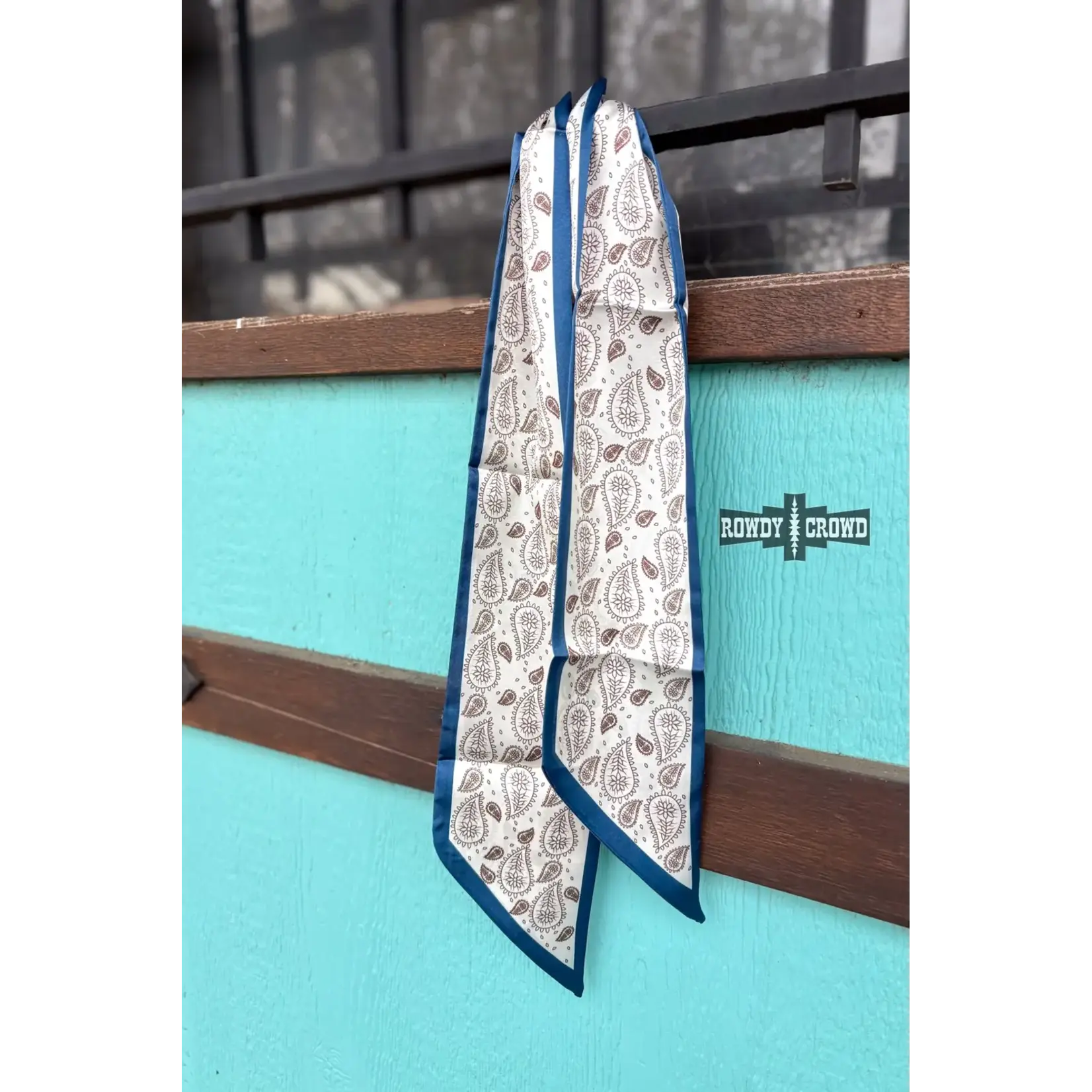 Rowdy Crowd Clothing Paisley Twillie Scarf - Navy