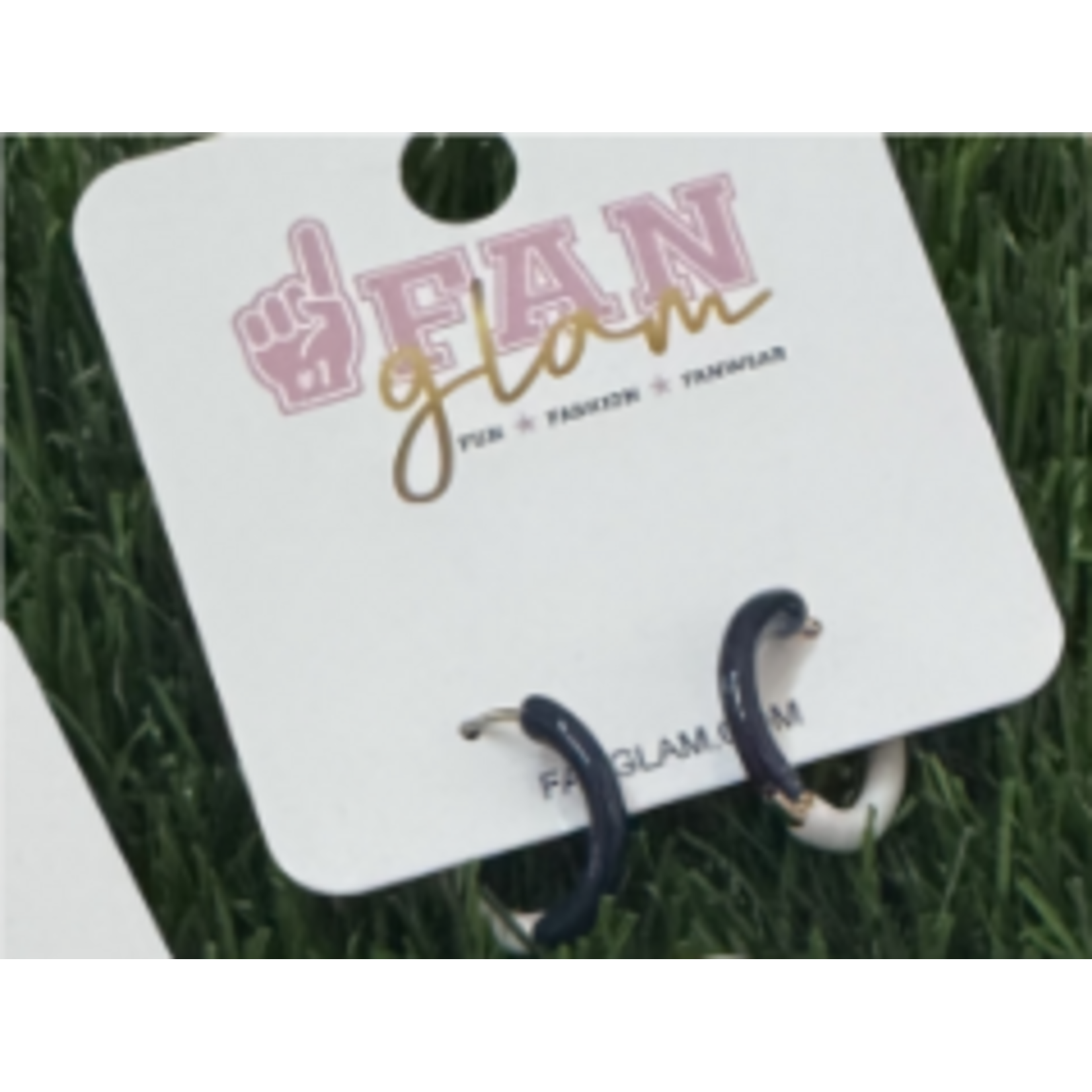 Fan Glam FAN GLAM Hoops Half Navy Half White Huggies