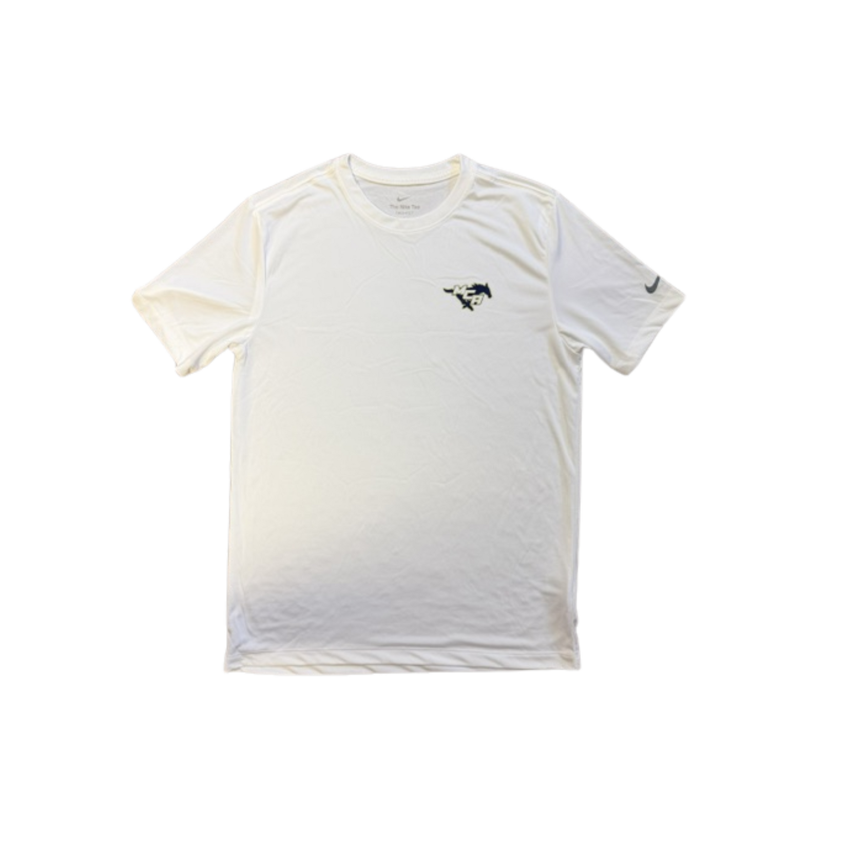 Nike DRI-FIT Men's White SS Tee Athletic Logo Left Chest