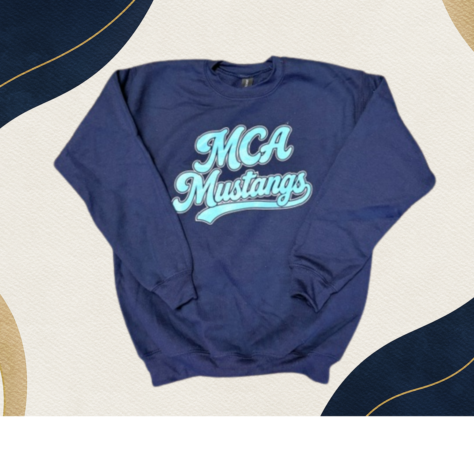 Gildan Youth Navy Sweatshirt Retro MCA Mustangs