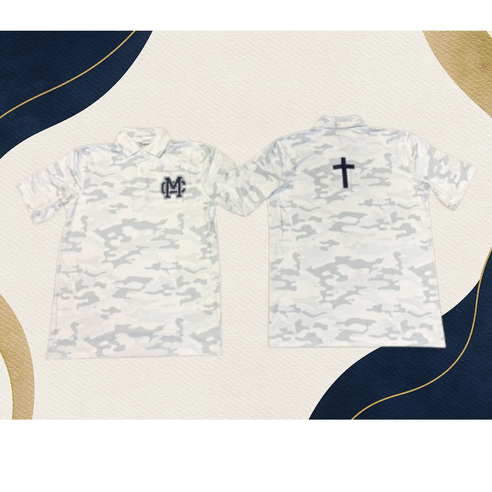Men's Gray Camo Polo MC Interlock