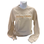 Bella+Canvas Tan MUSTANGS embroidered sweatshirt