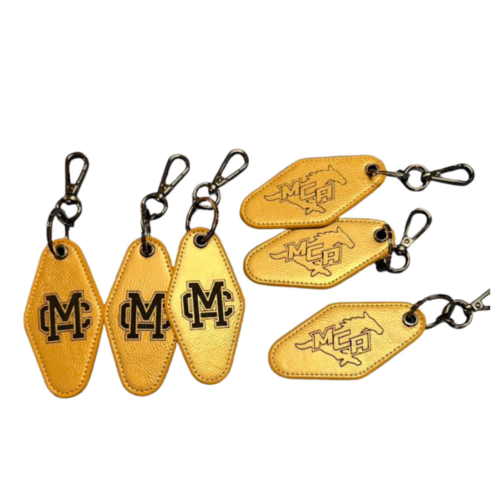 MCA Gold Leather Key Chain