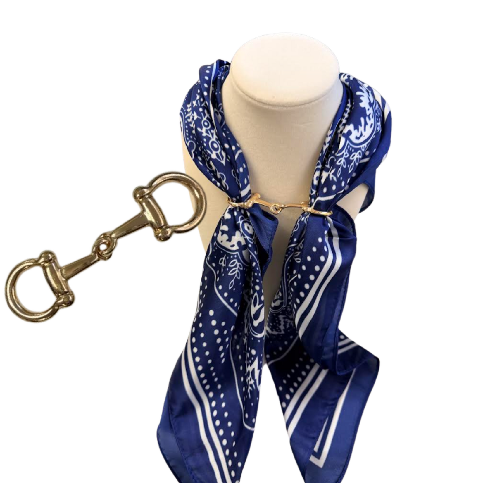 Rowdy Crowd Clothing Scarf Slide Gold Horse Bit
