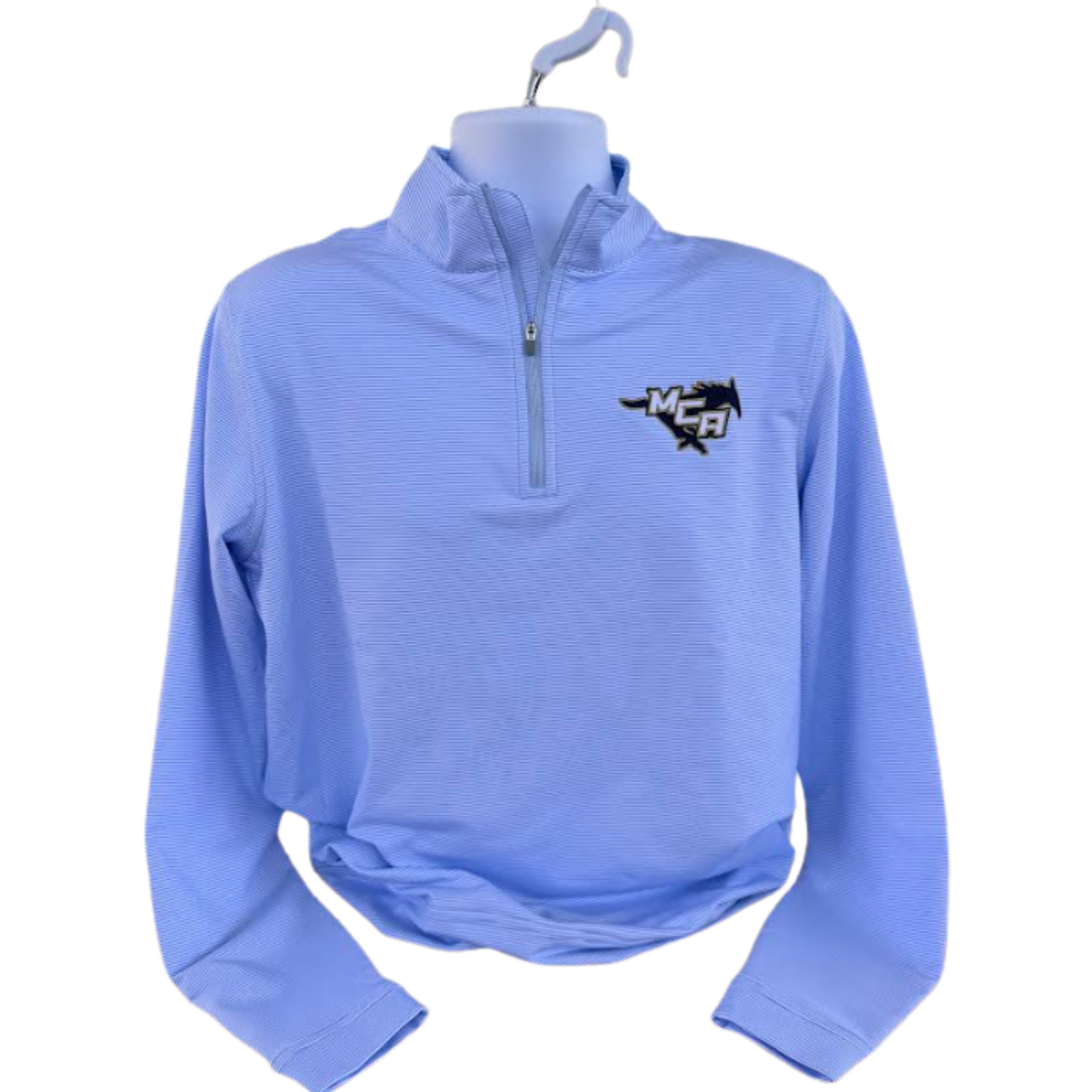 Peter Millar Peter Millar Men's Sugar Stripe 1/4 Zip Blue White