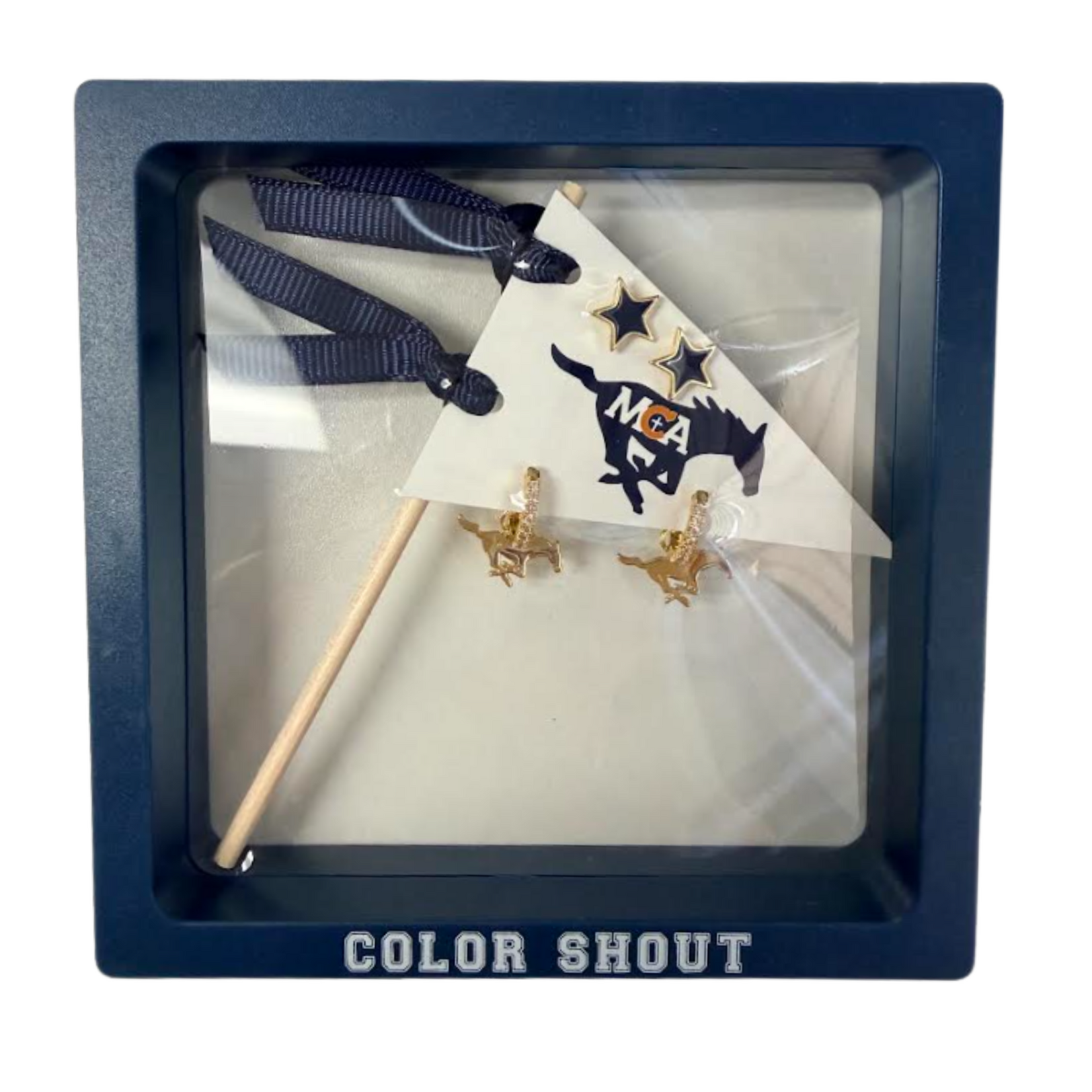 Color Shout Mustang Hoop Charm  and Star Earring Set Color Shout