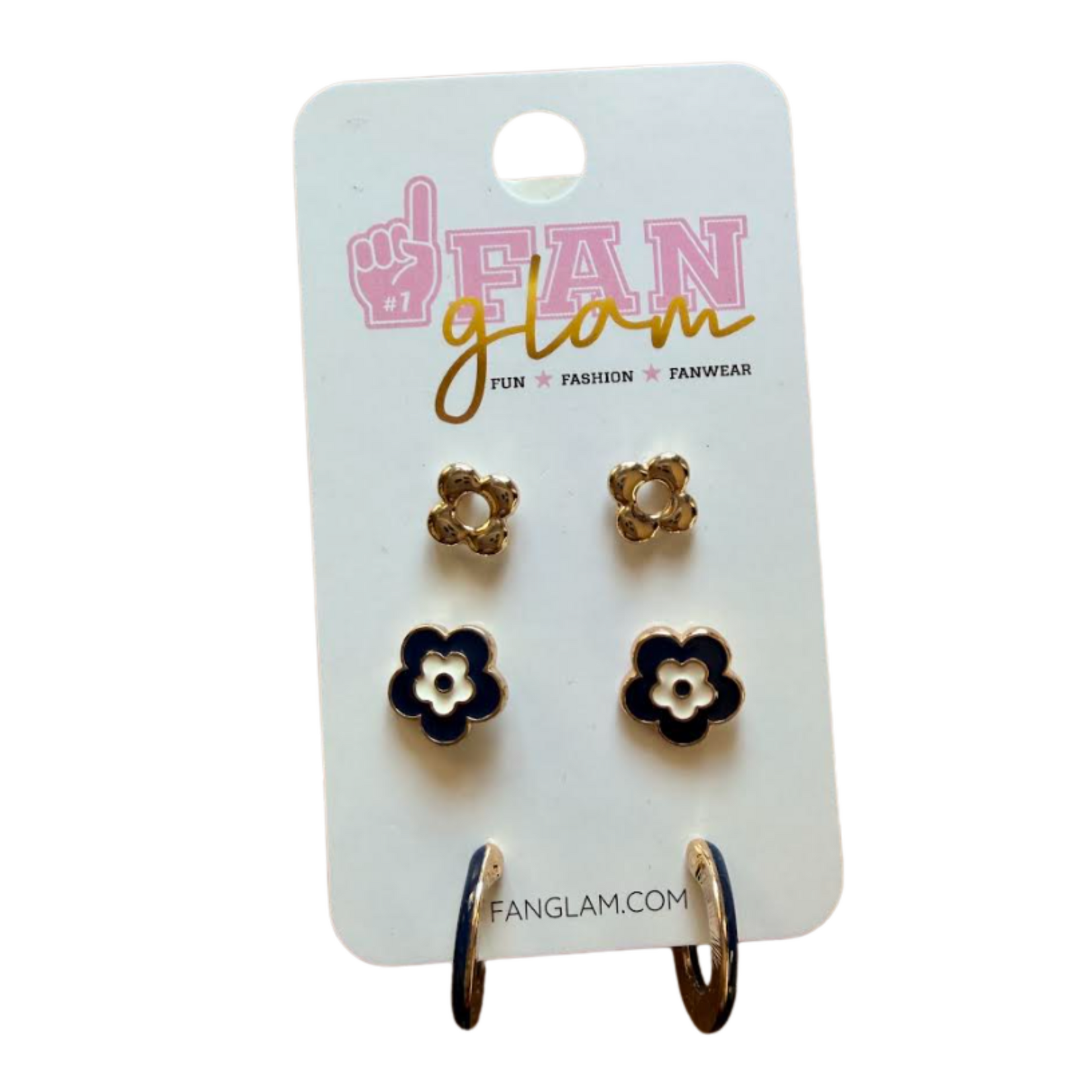 Fan Glam FAN GLAM Flower Earrings Set of 3