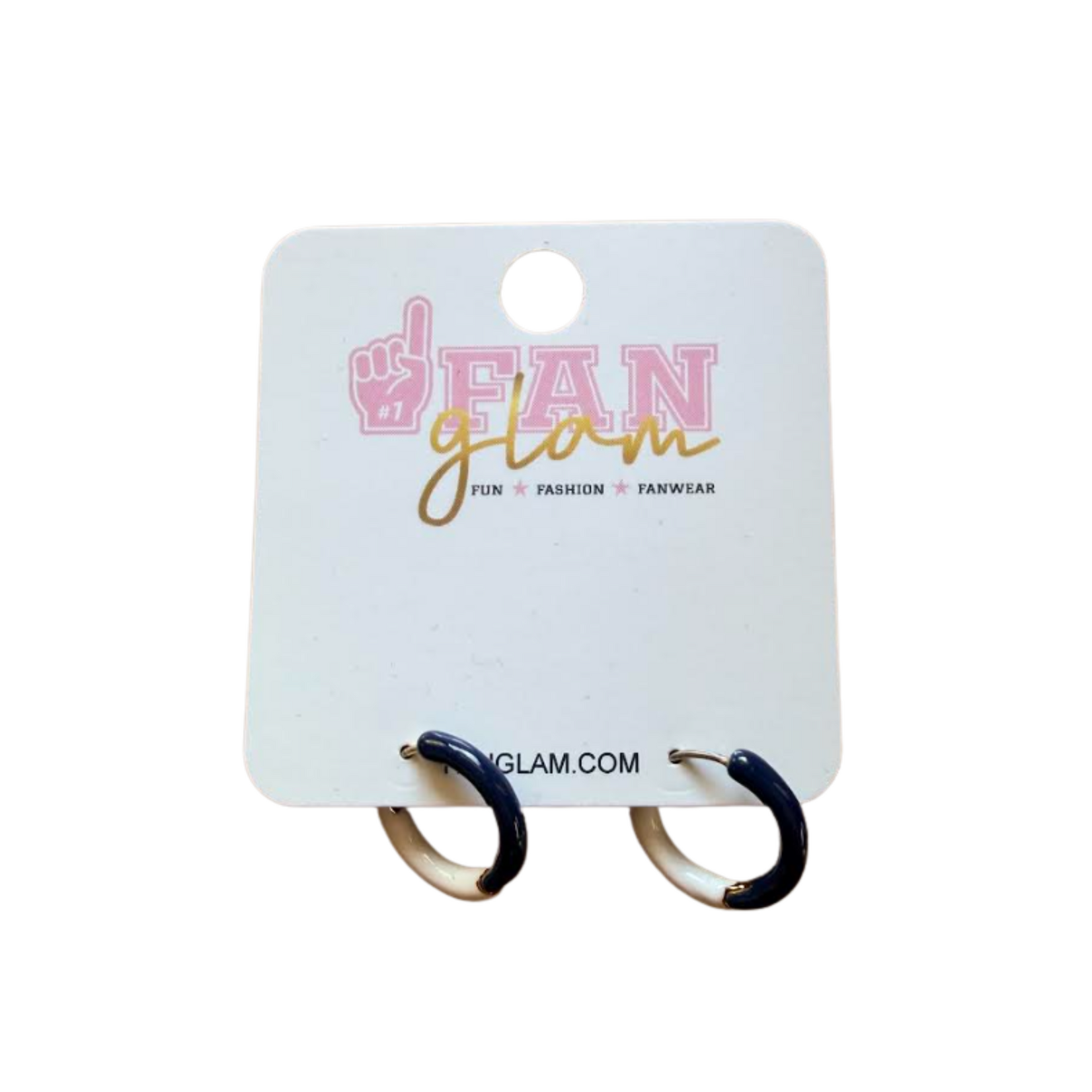 Fan Glam FAN GLAM Hoops Half Navy Half White Huggies