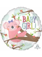 Anagram BALLON MYLAR 18'' - BABY GIRL KOALA
