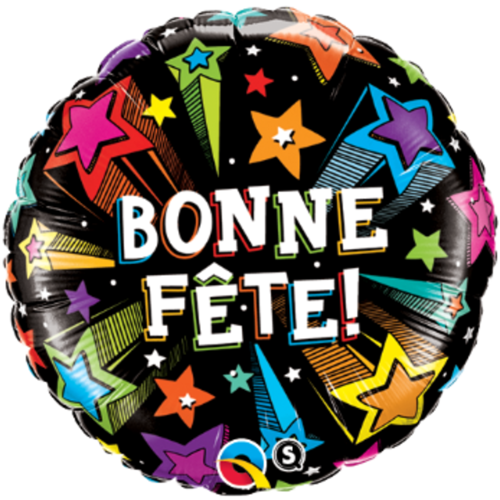 Qualatex Ballon Mylar 18Po - Bonne Fête Noir - Party Shop