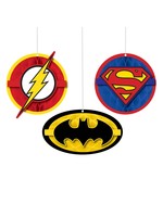 Amscan HONEYCOMB HANGING DECORATIONS (3) - JUSTICE LEAGUE