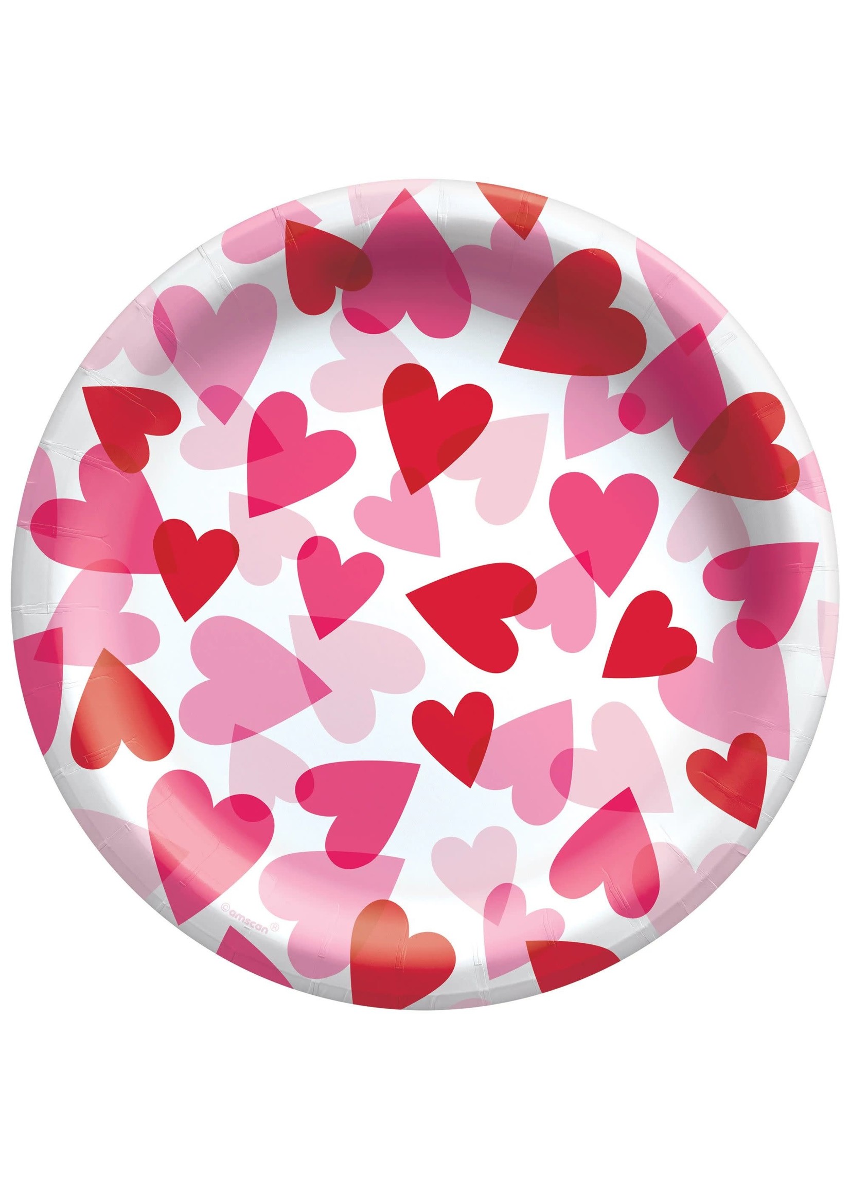 Amscan HEART PARTY 7'' ROUND PLATES