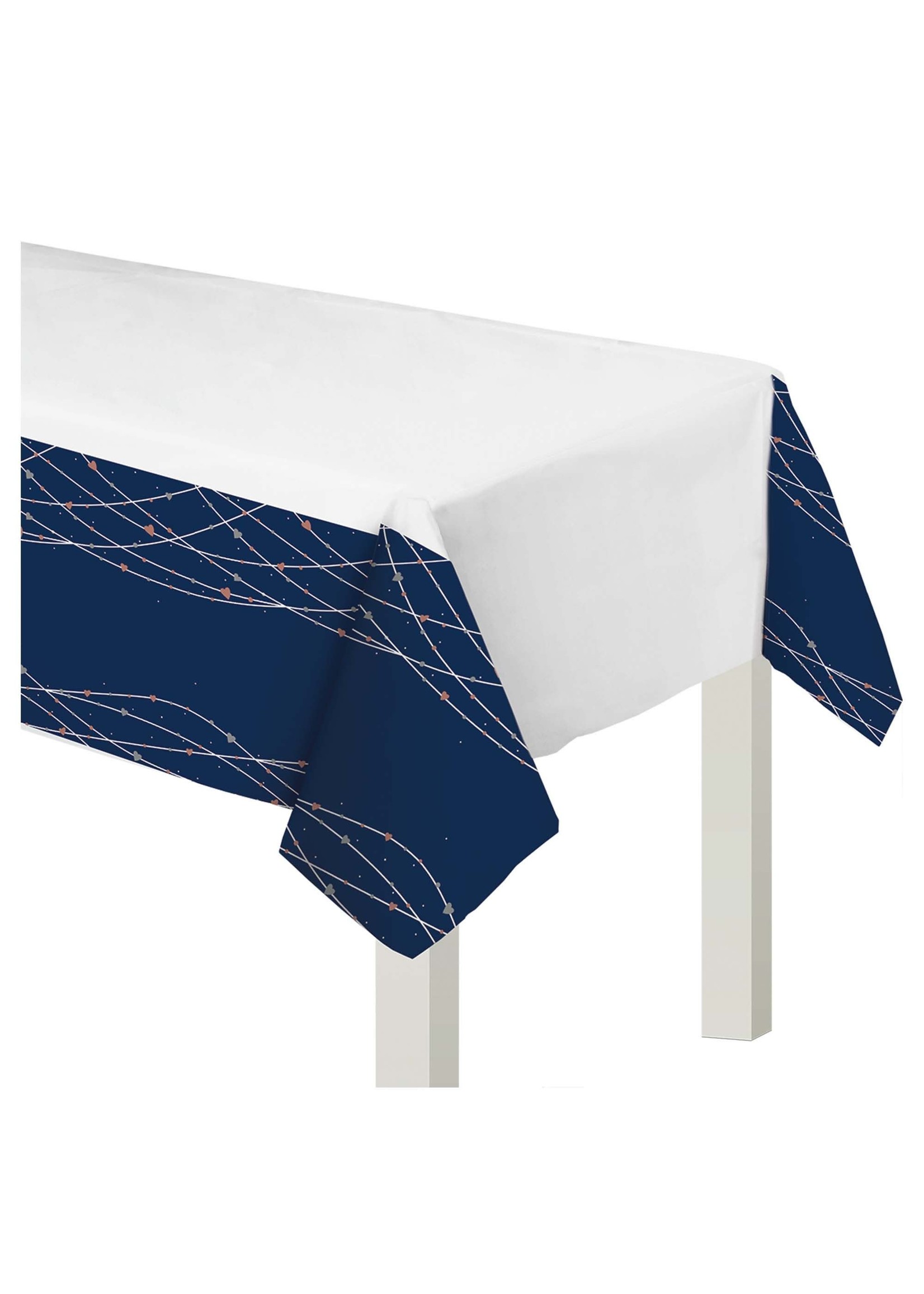 Amscan Nappe De Plastique - Bleu Marine Avec Coeurs - Party Shop