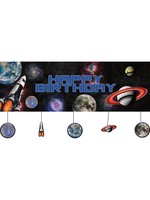 Creative Converting GIANT PARTY BANNER (20 x 60IN) - SPACE (HAPPY BIRTHDAY)