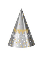 Amscan PARTY HATS (12) - SILVER AND GOLD