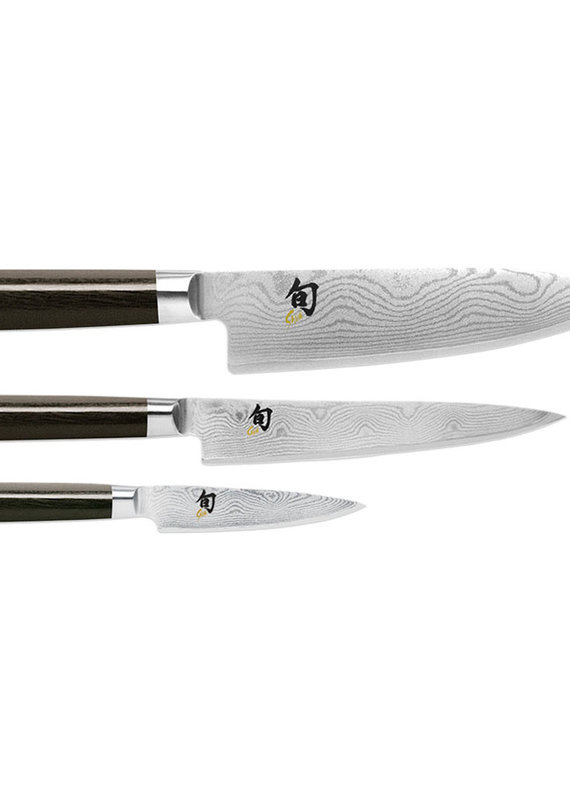 Shun Shun Classic Knife Set - Starter - Paring 3.5", Utility 6", Chef's 8"