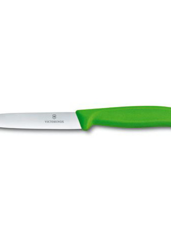 Victorinox Paring Knife 4" / 10cm Straight Blade, Spear Point Green