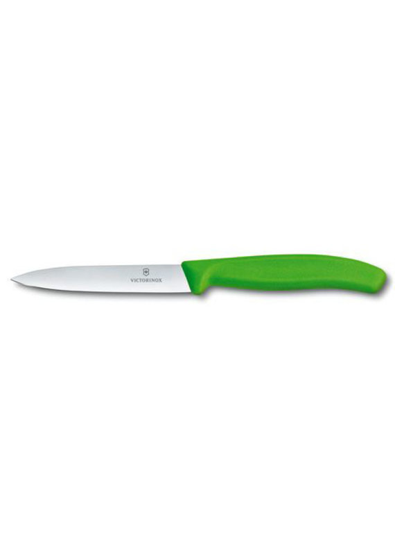 Victorinox Paring Knife 4" / 10cm Straight Blade, Spear Point Green