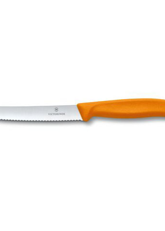 Victorinox Paring Knife 4.5" / 11cm Serrated, Rounded Tip Orange