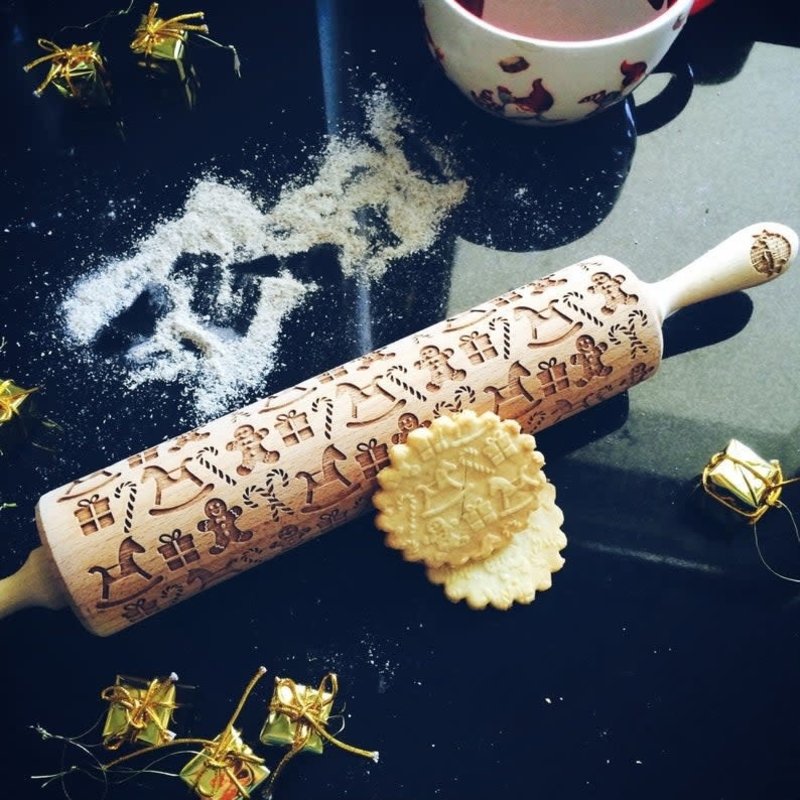 GoodyWoody Embossed Rolling Pin - Christmas Gifts