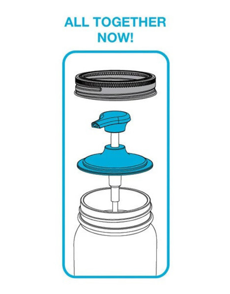 Jarware 82651 Soap Pump for Regular Mouth Mason Jars White Jarware 82651 Soap Pump for Regular Mouth Mason Jars White