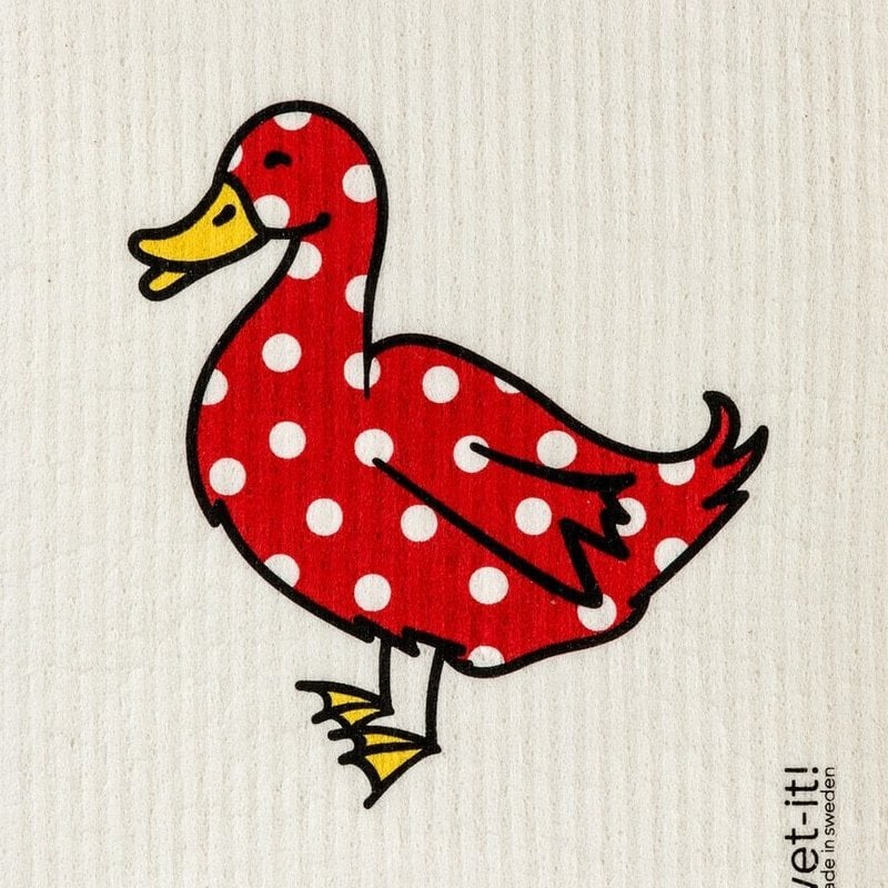 WetIt! Swedish Treasures Swedish Wet Cloth Mama Red Duck -  Polka-Dot