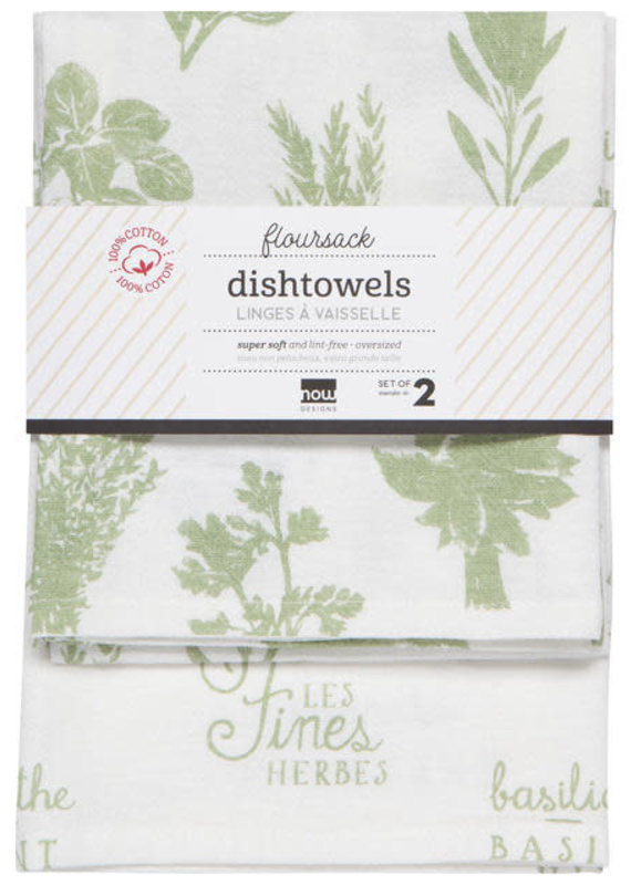 Danica/Now Designs Floursack Towel Set/2 Les Fine Herbes Sage