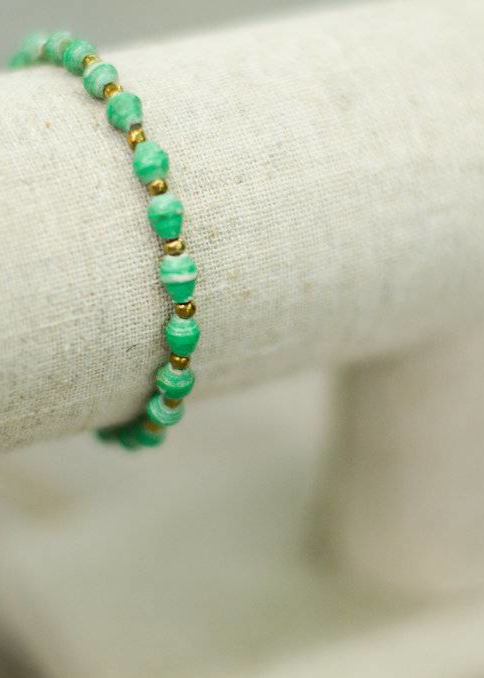 Wholesale / bulk bracelets/ recycled paperbead bracelets/ green