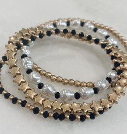 Halo Pearl Star Bracelet