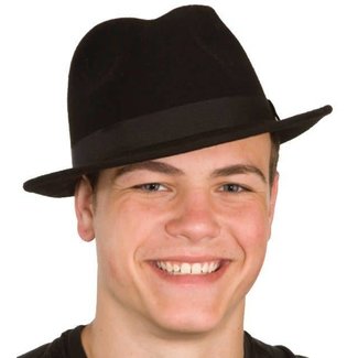 Hat Fedora Deluxe Felt, Black - 5.5 Inch High by Jacobson Hats