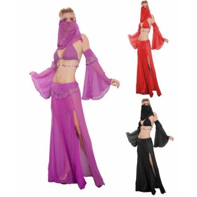 Belly Dancer 6 pc., Adult Red S/M by Western Fashion