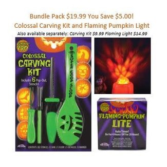 Carving Kit and Pumpkin Light Bundle Pack