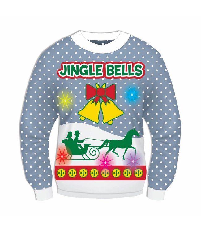 Christmas Sweater, Jingle Bells BLUE (Light & Sound!) - XL 46-48