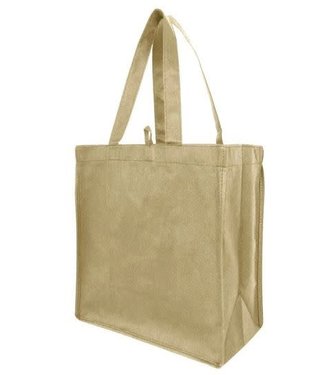 Tote Bag w/Handles - Khaki 11 x 11x 5.5