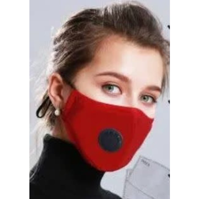 Face Mask Protection Respirator, Red w/Filters -12