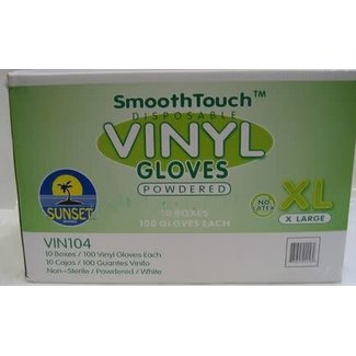 Disposable Vinyl Gloves, LG 100ct, Powder Free by SmoothTouch /144