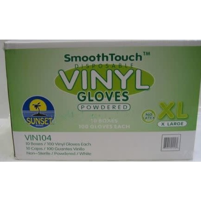 Disposable Vinyl Gloves, LG 100ct, Powder Free by SmoothTouch /144