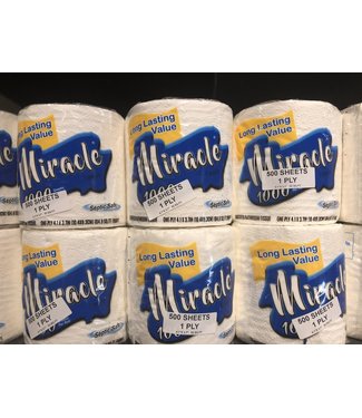 Miracle Toilet Paper Roll 500 Sheets 1 Ply by Apex /160