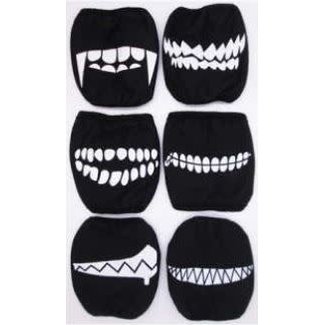 Face Mask Scary Teeth, Assorted Prints- 13