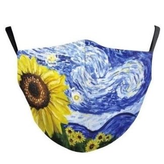 Face Mask Sun Flowers Cotton, Washable/Reusable SL- 2