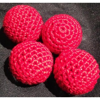 Ronjo Crocheted Balls Acrylic 4 pk, 3/4 inch - Red M8