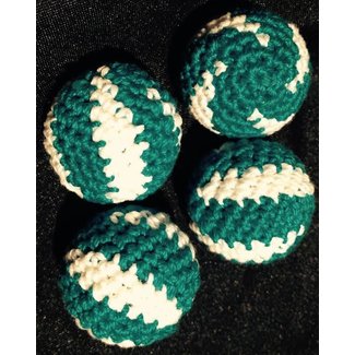 Ronjo Crocheted Balls Acrylic 4 pk, 3/4 inch - Swirl Turquoise/White (M8)