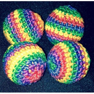 Ronjo Crocheted Balls Cork 4 pk, 3/4 inch - Rainbow (M8)