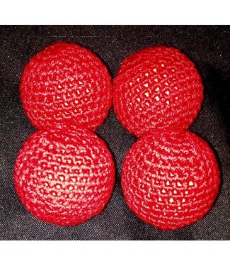 Ronjo Crocheted Balls Cork 4 pk, 1 inch - Red, (M8)