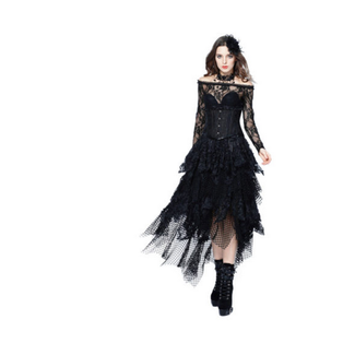 WF KW106 – Gothic Messy Mesh and Lace Skirt